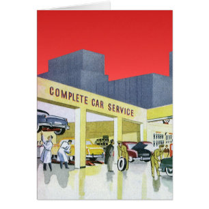 Vintage-Autommechaniker Kompletter Auto-Service Ga