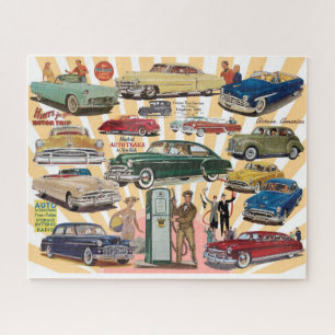 VINTAGE-AUTOMOBIL-COLLAGE-THEMA PUZZLE