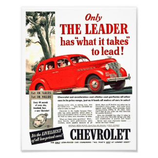 Vintage Automobil-Druck - Chevy 1939 und Artwork Fotodruck
