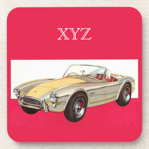 Vintage-Automobil-Personalmonogramm-Untersetzer Getränkeuntersetzer