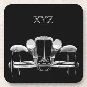 Vintage-Automobil-Personalmonogramm-Untersetzer Untersetzer