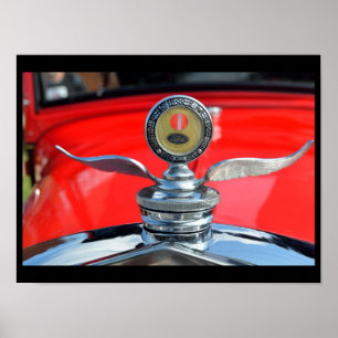 Vintage-Autoradiator-Kühlerhaubenornament Poster
