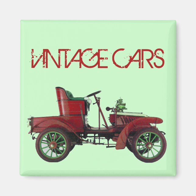 VINTAGE AUTORATION AUTO AUTOMOTIVE Green Red Magnet (Vorne)