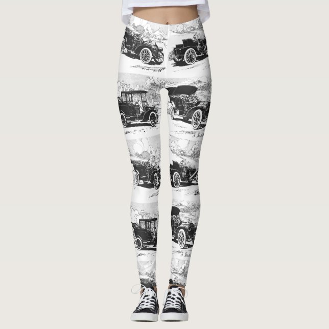 Vintage Autos Kunst Leggings (Vorderseite)