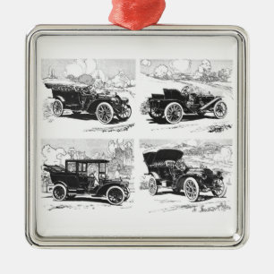 Vintage Autos Silbernes Ornament