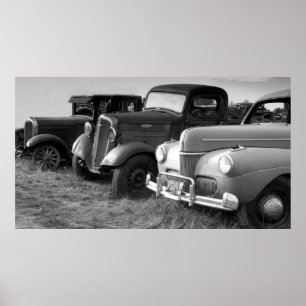 Vintage Autos u. LKWs Poster