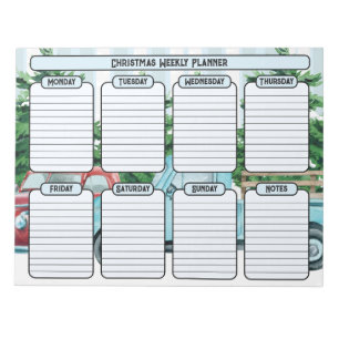 Vintage-Autos-Weihnachts-Wochenplaner Notizblock