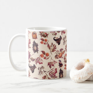 Vintage Autumn Halloween Botanical Pattern Kaffeetasse
