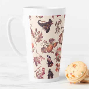 Vintage Autumn Halloween Botanical Pattern Milchtasse