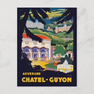 Vintage Auvergne Chatel-Guyon Frankreich Reiseplak Postkarte