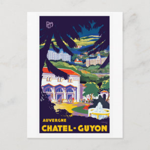 Vintage Auvergne Chatel-Guyon Frankreich Reiseplak Postkarte