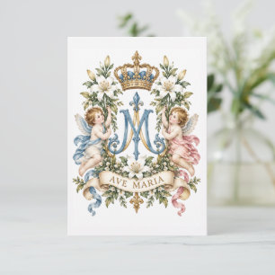 Vintage-Ave-Maria-katholisches-Hochzeitsgebet-Kart Karte