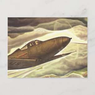 Vintage Aviation Flugzeug Farb-Kunst Postkarte