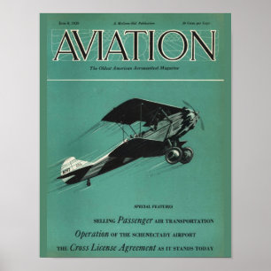 Vintage Aviation Magazine Flugzeug-Cover-Kunstprin Poster