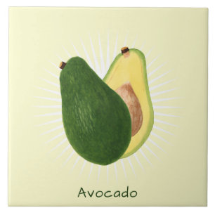 Vintage-Avocado-Frucht-Botanik-Keramikfliese Fliese