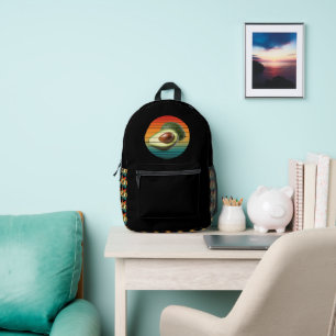Vintage-Avocado-Frucht vegetarisches Essen Bedruckter Rucksack