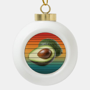 Vintage-Avocado-Frucht vegetarisches Essen Keramik Kugel-Ornament