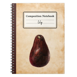 Vintage-Avocado-Illustration Personalisiert Comp Notizblock