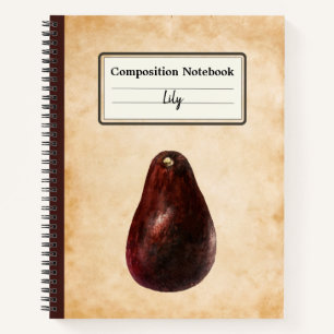 Vintage-Avocado-Illustration Personalisiert Comp Notizbuch