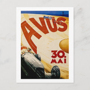 Vintage AVUS-Rennplakat Postkarte