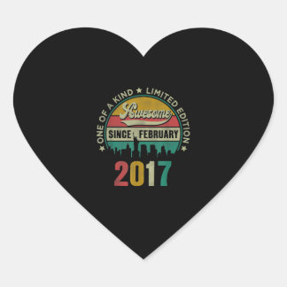 Vintage Awesome seit Februar 2017 Herz-Aufkleber