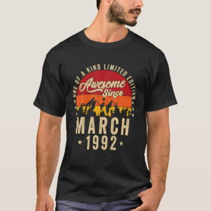 Vintage Awesome seit März 1992 30. Geburtstag T-Shirt