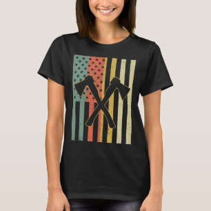 Vintage-Axtwerfen Retro gekreuzte Äxte Amerikanisc T-Shirt