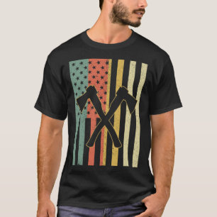 Vintage-Axtwerfen Retro gekreuzte Äxte Amerikanisc T-Shirt