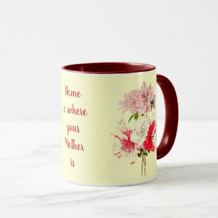 Vintage Azaleen-Zuhause: Ihre Mutter zitiert Tasse