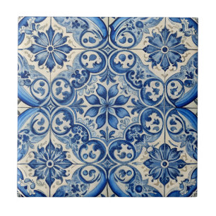 Vintage-Azulejo-Portugiesisches-Blau-Muster Fliese