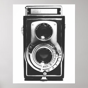 Vintage B&W-Kamera Poster