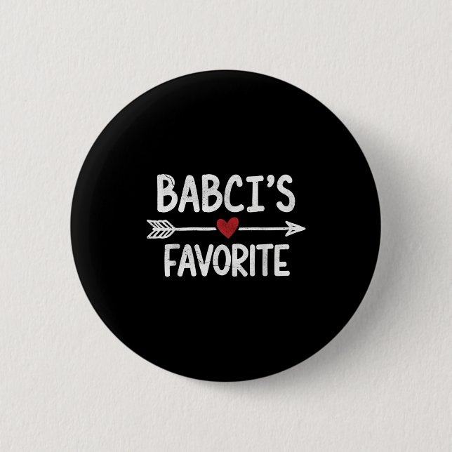 Vintage Babcis Lieblingskind Zitat Herz Polnisch  Button (Vorderseite)