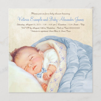 Vintage Baby Boy Shower Einladung