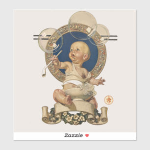 Vintage Baby Bubbles von J.C. Leyendecker Nursery Aufkleber