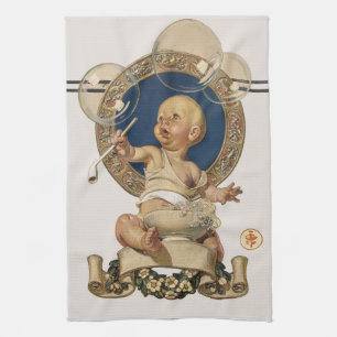 Vintage Baby Bubbles von J.C. Leyendecker Nursery Geschirrtuch