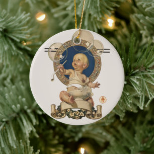 Vintage Baby Bubbles von J.C. Leyendecker Nursery Keramik Ornament