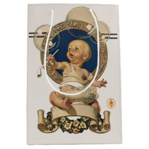 Vintage Baby Bubbles von J.C. Leyendecker Nursery Mittlere Geschenktüte