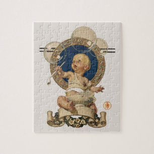 Vintage Baby Bubbles von J.C. Leyendecker Nursery Puzzle
