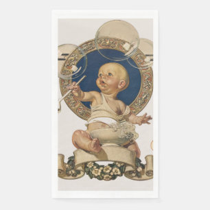 Vintage Baby Bubbles von J.C. Leyendecker Nursery Serviette