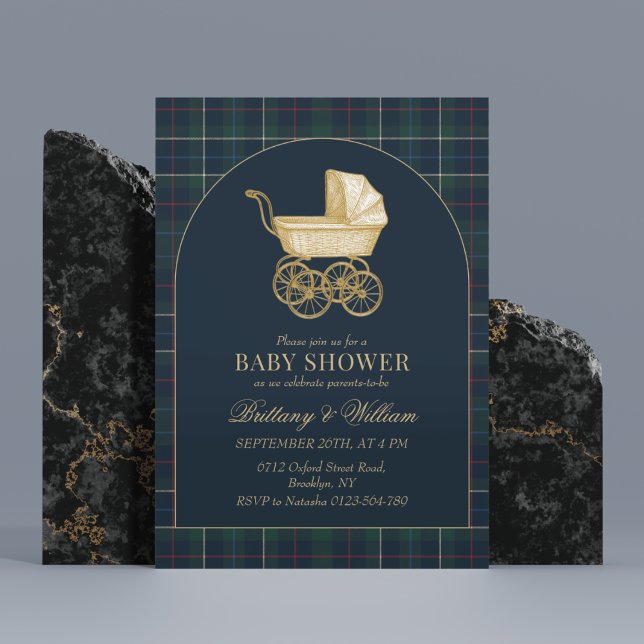 Vintage Baby Carriage Classic Baby Shower  Einladung (Von Creator hochgeladen)
