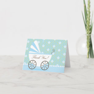 Vintage Baby-Carriage Dankeschön Karte