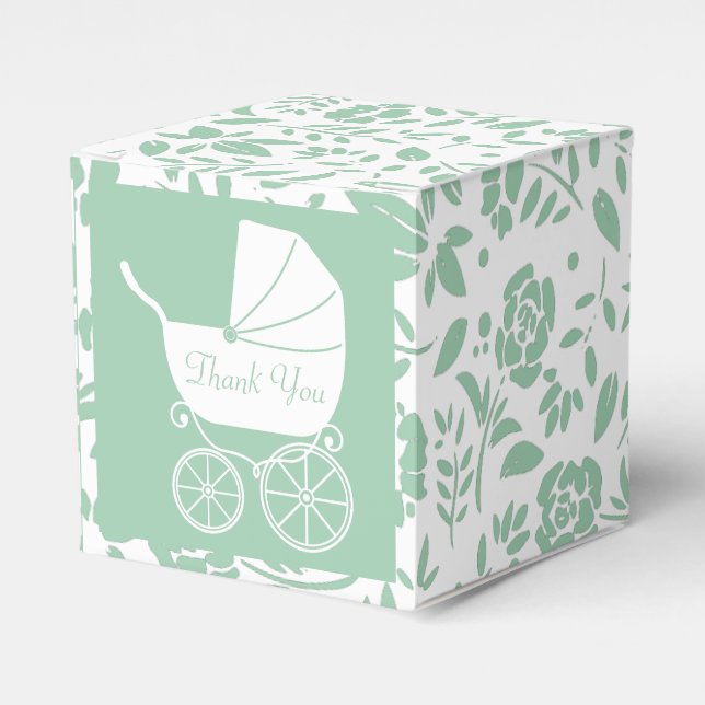 Vintage Baby Carriage Dusche schön Geschenkschachtel (Vorderseite)