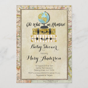 Vintage Baby-Dusche für Junge Einladung