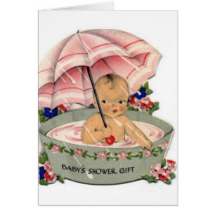 Vintage Baby-Duschen-Geschenk-Karte