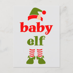 Vintage-Baby-Elf in rot und grün Postkarte