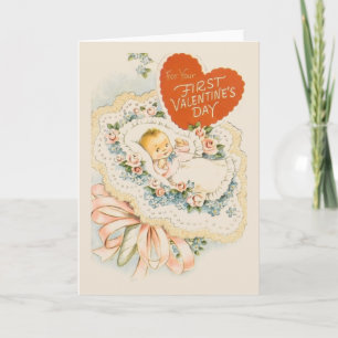 Vintage-Baby-Erste-Valentinsgrußkarte Feiertagskarte