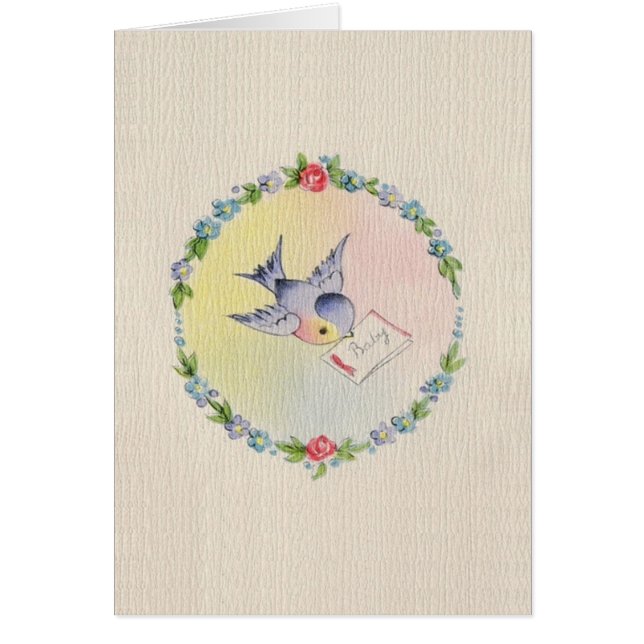 Vintage Baby-Glückwunsch-oder Mitteilungs-Karte (Vorne)