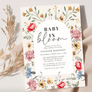 Vintage Baby in Blüte Florale Babyparty Einladung