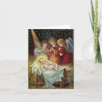 Vintage Baby Jesus And Angels Religious Christmas
