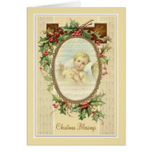 Vintage Baby-Jesus-Weihnachtsstechpalmen-Beeren u.